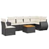 vidaXL 7-osaline aiadiivani komplekt patjadega, must, pol&uuml;rotang