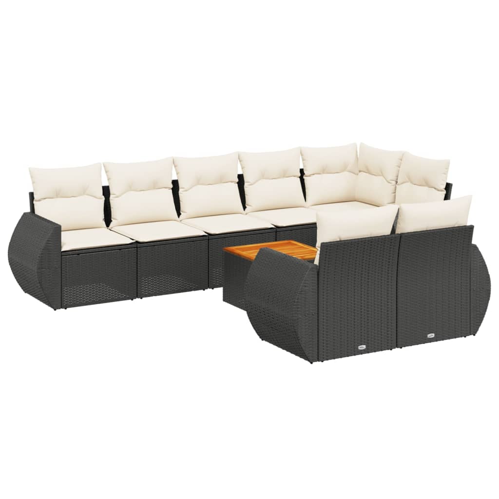 Thumbnail - vidaXL 9-tlg. Garten-Sofagarnitur mit Kissen Schwarz Poly Rattan