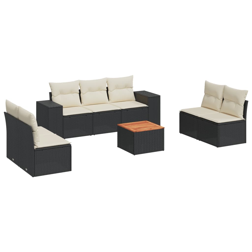 Thumbnail - vidaXL 8-tlg. Garten-Sofagarnitur mit Kissen Schwarz Poly Rattan