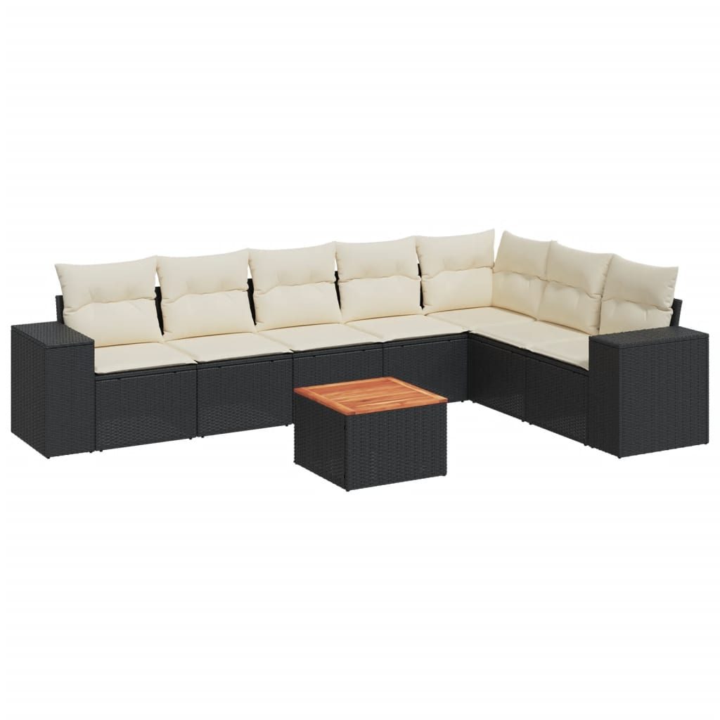 Thumbnail - vidaXL 8-tlg. Garten-Sofagarnitur mit Kissen Schwarz Poly Rattan