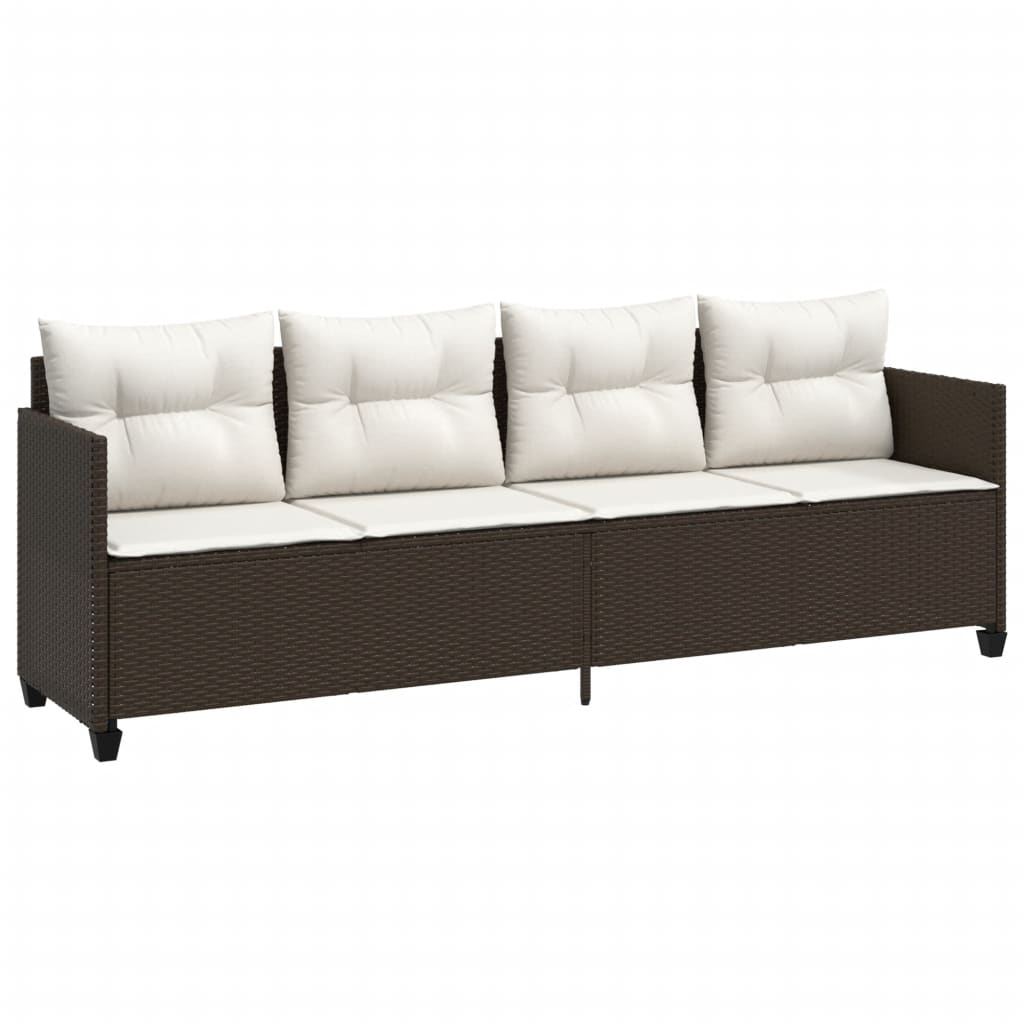 vidaXL 5-delige Loungeset met kussens poly rattan bruin afbeelding