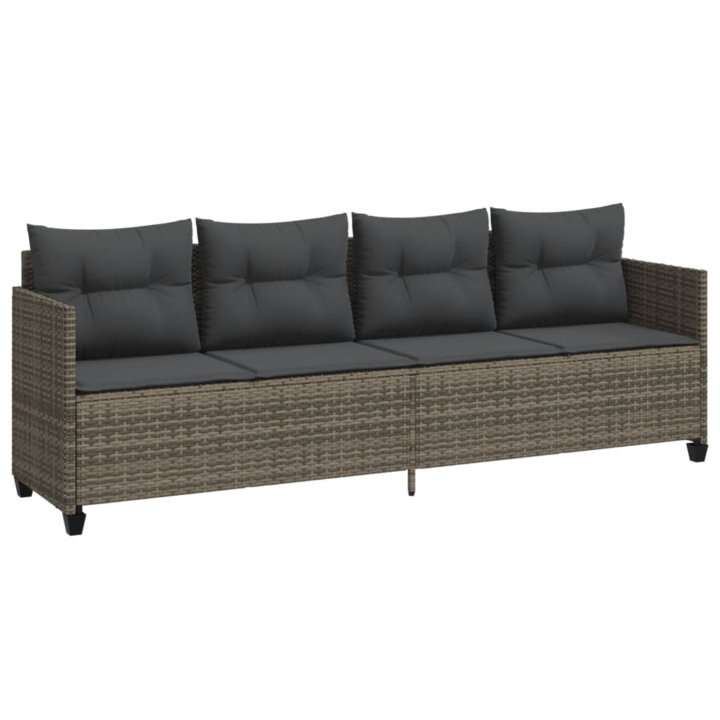 vidaXL 5-delige Loungeset met kussens poly rattan grijs afbeelding