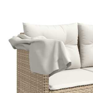 5dílná zahradní sedací souprava s poduškami béžová polyratan - obrázek 6