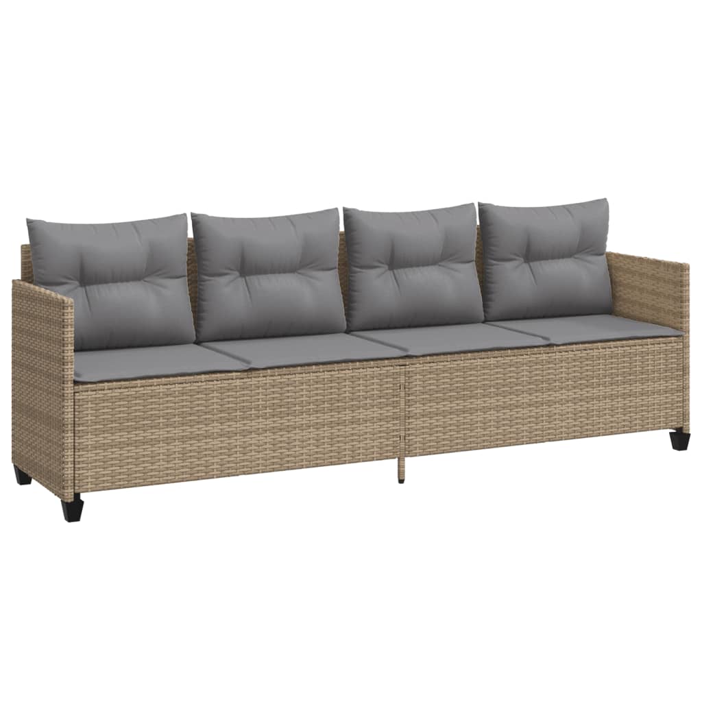 vidaXL Set canapele de grădină cu perne, 5 piese, bej, poliratan