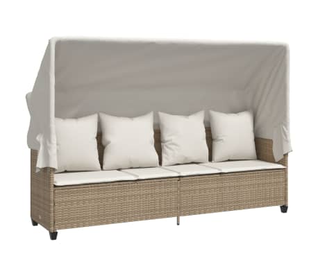 vidaXL Salon de jardin avec coussins 5 pcs beige r&eacute;sine tress&eacute;e