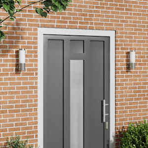 Zunanja stenska luč 2 pcs srebrna 12 x 8,5 x 27 cm