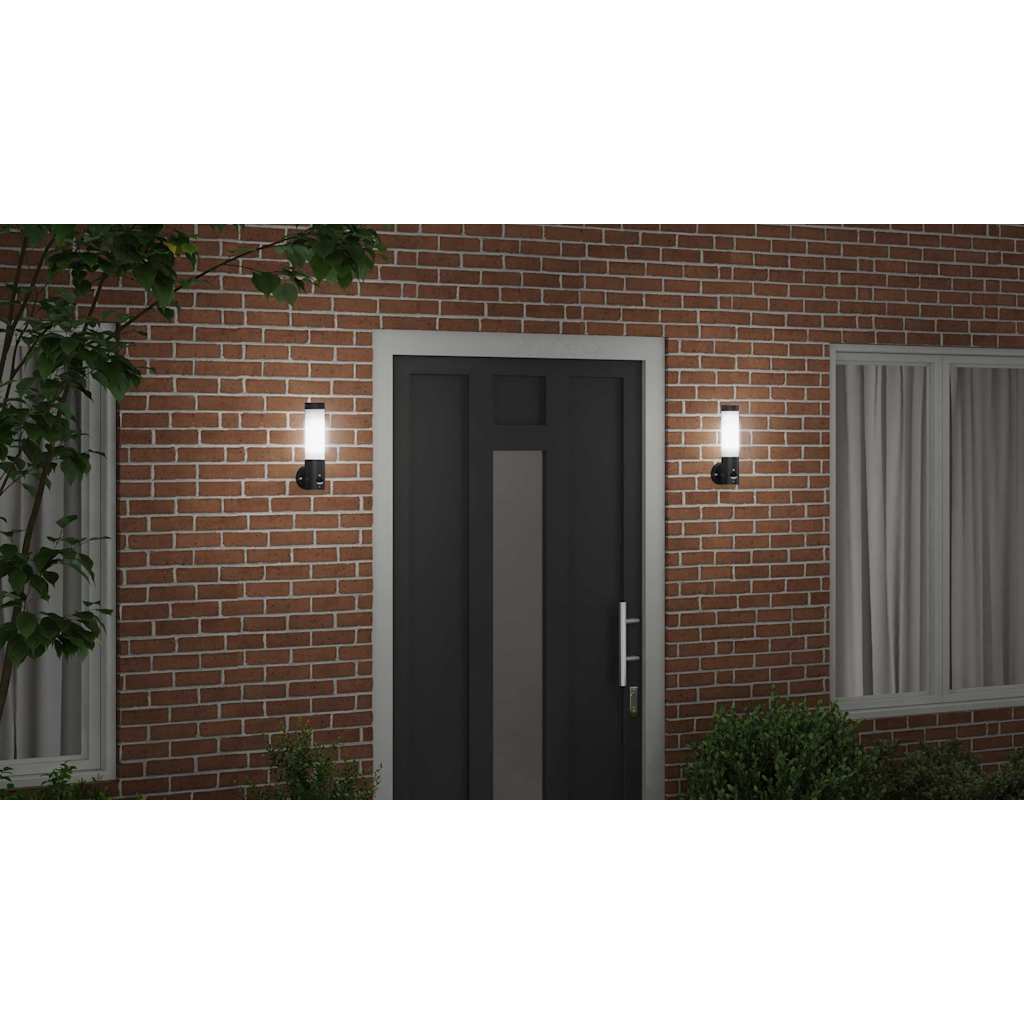 vidaXL Außenwandleuchte 2 pcs Schwarz 12 x 8,5 x 29 cm – Bild 11