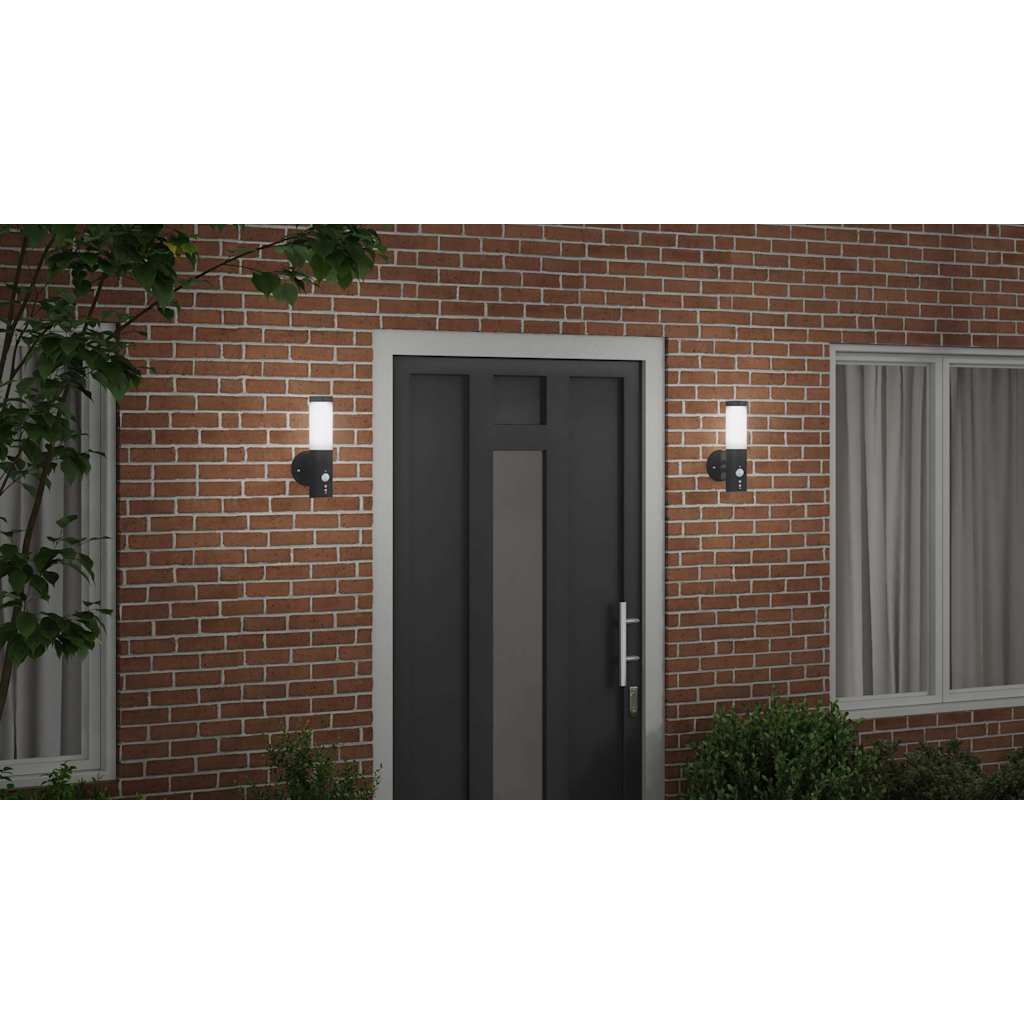 vidaXL Außenwandleuchte 2 pcs Schwarz 15 x 7,5 x 33 cm – Bild 11