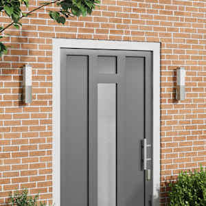 Zunanja stenska luč 2 pcs srebrna 10.5 x 6 x 33 cm