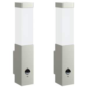 Venkovní nástěnné svítidlo 2 pcs Stříbrná 10.5 x 6 x 33 cm - obrázek 2