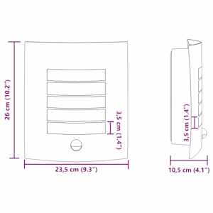 Venkovní nástěnné svítidlo 2 pcs Stříbrná 23,5 x 9 x 26 cm - obrázek 13