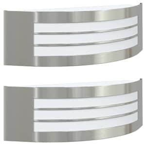 Venkovní nástěnné svítidlo 2 pcs Stříbrná 32 x 10 x 10 cm - obrázek 2