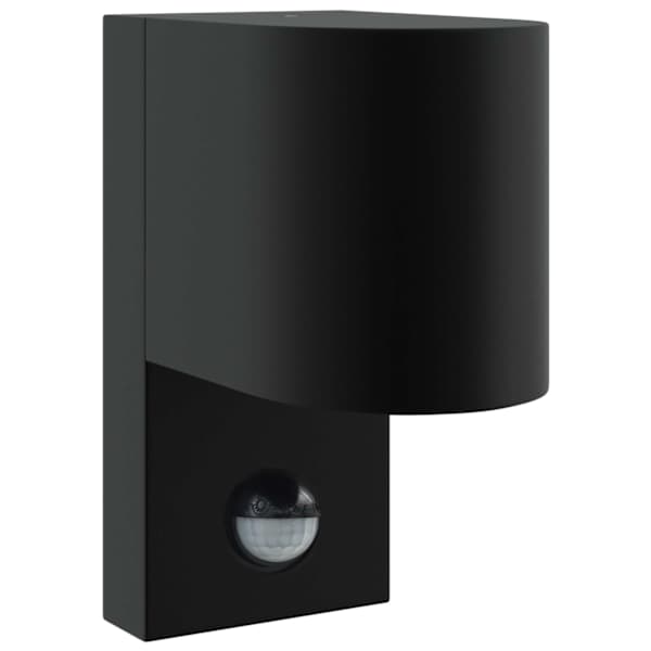 vidaXL V&auml;line seinalamp Must 12 x 7 x 15 cm Roostevaba teras