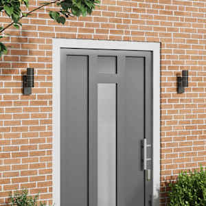 Zunanja stenska luč 2 pcs Črna 7 x 10 x 22 cm