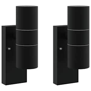 Venkovní nástěnné svítidlo 2 pcs Černá 7 x 10 x 22 cm - obrázek 2