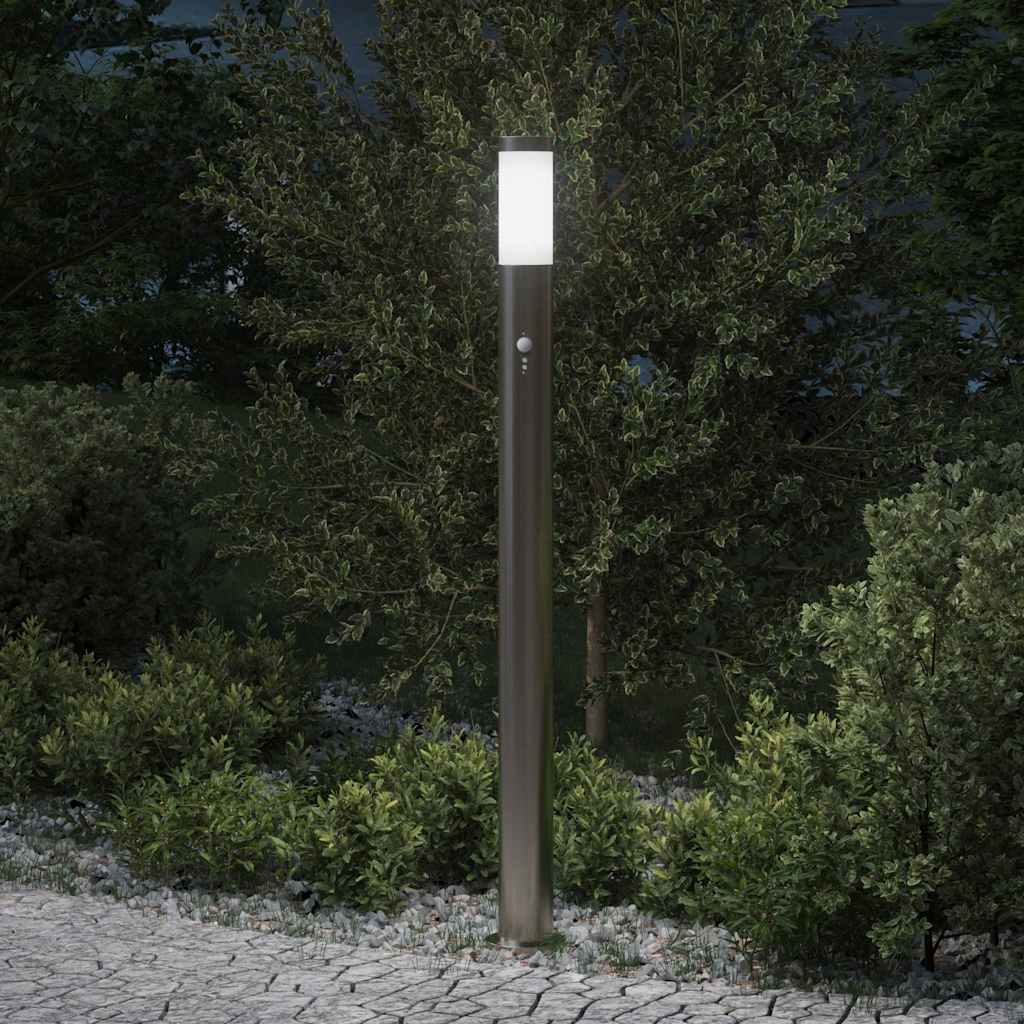 vidaXL Stâlp luminos cu senzor 110 cm oțel inoxidabil IP44