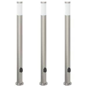 vidaXL pollarvalgustid pistikupesaga, 3 tk, 110 cm, roostevaba teras, IP44