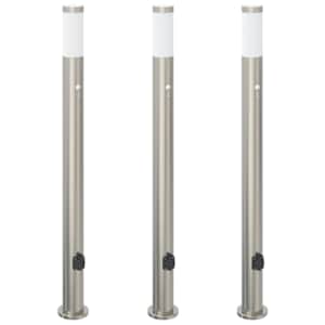 vidaXL anduri ja pistikupesaga postvalgustid, 3 tk, 110 cm, roostevaba teras, IP44