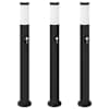 vidaXL anduriga pollarvalgustid 3 tk 80 cm roostevabast terasest IP44