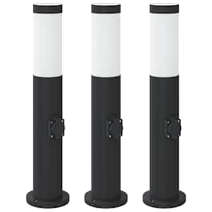 vidaXL pollarvalgustid pistikupesaga, 3 tk, 50 cm, roostevaba teras, IP44
