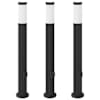 vidaXL pollarvalgustid pistikupesaga, 3 tk, 80 cm, roostevabast terasest, IP44