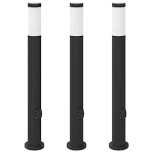 vidaXL pollarvalgustid pistikupesaga, 3 tk, 80 cm, roostevabast terasest, IP44