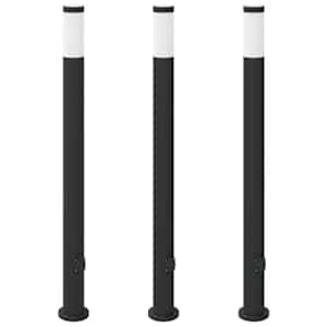 vidaXL pollarvalgustid pistikupesaga, 3 tk, 110 cm, roostevaba teras, IP44