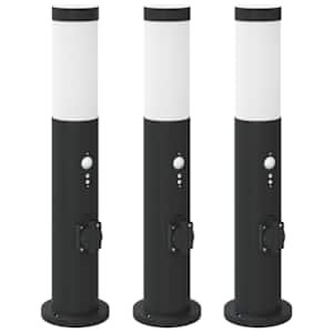 vidaXL anduri ja pistikupesaga postvalgustid, 3 tk, 50 cm, roostevaba teras, IP44