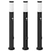 vidaXL anduri ja pistikupesaga postvalgustid, 3 tk, 80 cm, roostevaba teras, IP44