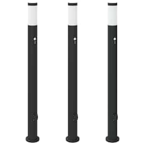 vidaXL anduri ja pistikupesaga postvalgustid, 3 tk, 110 cm, roostevaba teras, IP44