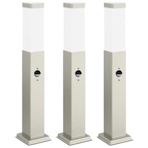 vidaXL anduriga postvalgustid 3 tk 50 cm roostevabast terasest IP44