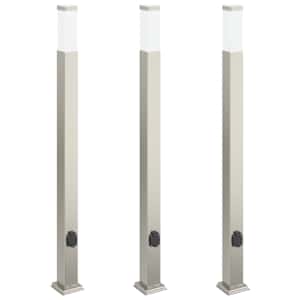 vidaXL pollarvalgustid pistikupesaga, 3 tk, 110 cm, roostevaba teras, IP44