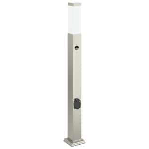 vidaXL anduri ja pistikupesaga postvalgusti, 80 cm, roostevaba teras, IP44
