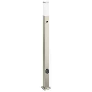 vidaXL anduri ja pistikupesaga pollarvalgusti 110 cm roostevaba teras IP44