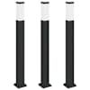 vidaXL 3 tk pollarvalgustid, 80 cm, mustad, IP44