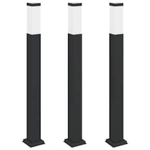 vidaXL 3 tk pollarvalgustid, 80 cm, mustad, IP44