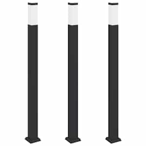 vidaXL pollarvalgustid 3 tk 110 cm mustad IP44
