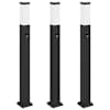 vidaXL anduriga postvalgustid 3 tk 80 cm mustad IP44