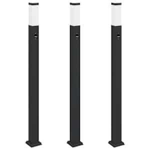 vidaXL anduriga postvalgustid 3 tk 110 cm mustad IP44
