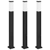 vidaXL 3 tk pollarvalgustid pistikupesaga, 80 cm, mustad, IP44
