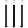 vidaXL 3-osaline pollarvalgusti pistikupesaga, 110 cm, must, IP44