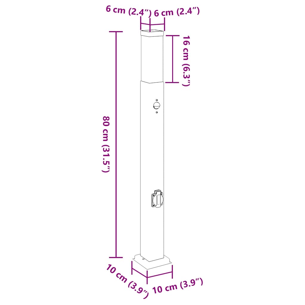 Bolderverlichting met sensor en stopcontact 3 stuks 80 cm zwart IP44 image 12