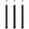 vidaXL anduri ja pistikupesaga postvalgustid, 3 tk, 110 cm, mustad, IP44