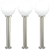 vidaXL pollarvalgustid 3 tk 80 cm roostevabast terasest IP44