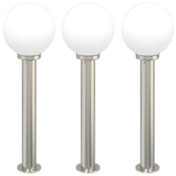vidaXL pollarvalgustid 3 tk 80 cm roostevabast terasest IP44