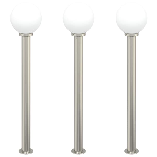 vidaXL pollarvalgustid 3 tk 120 cm roostevabast terasest IP44