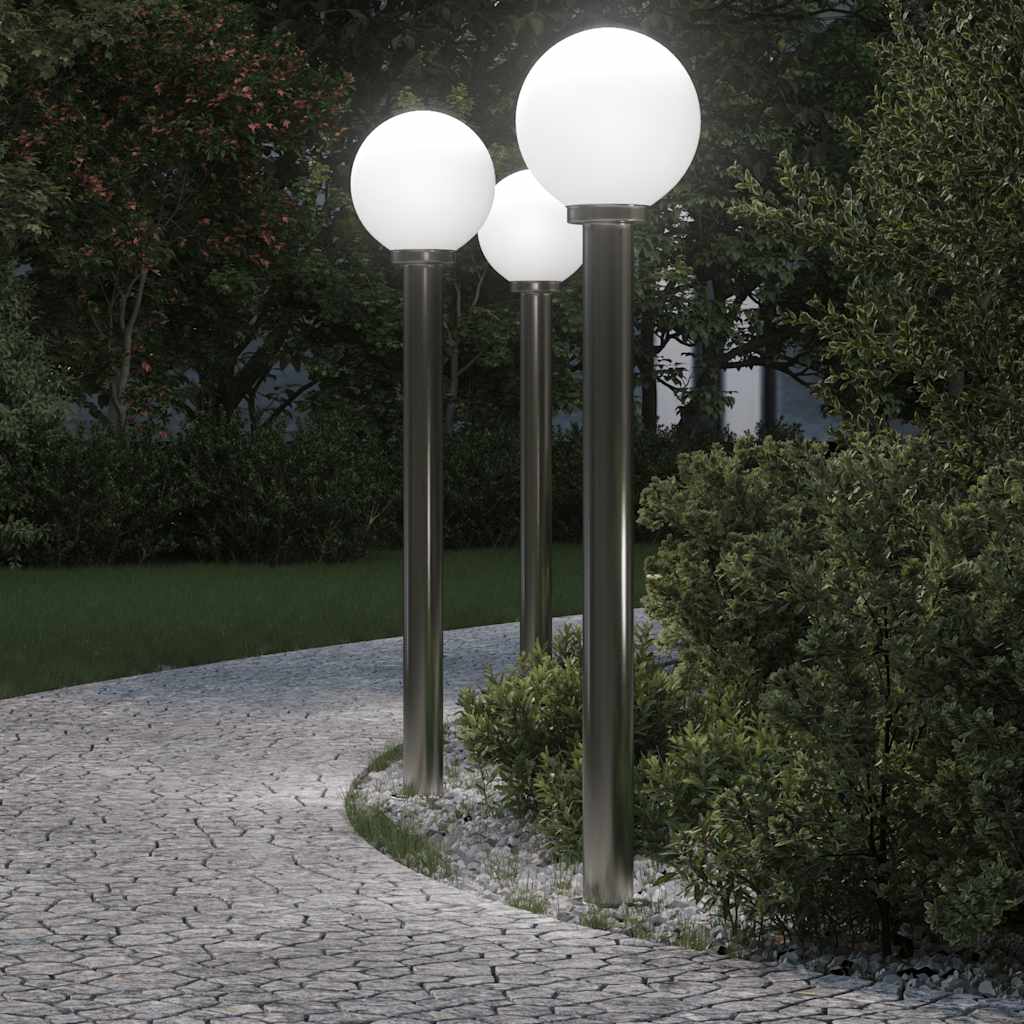 vidaXL Stâlpi iluminatori 3 buc 120 cm oțel inoxidabil IP44
