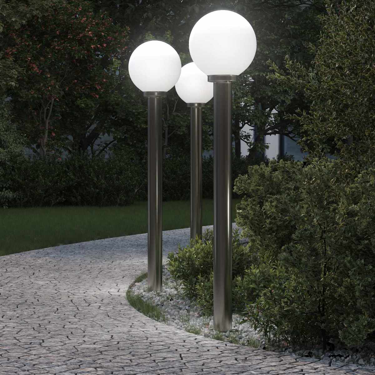 Pullertlamper 3 stk. 120 cm rustfrit stål IP44 - Billede 4