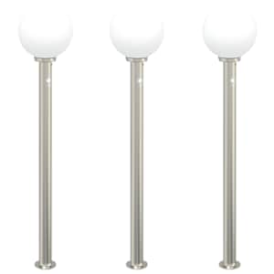 vidaXL anduriga pollarvalgustid 3 tk 120 cm roostevaba teras IP44