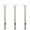 vidaXL pollarvalgustid pistikupesaga, 3 tk, 120 cm, roostevaba teras, IP44